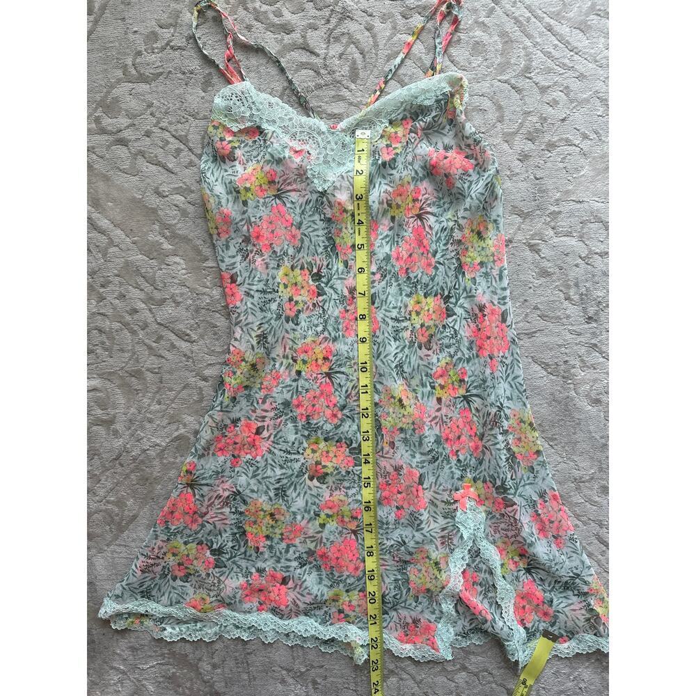 Y2K Victoria’s Secret Floral Mesh Slip Nightgown Lace Trim Medium M - Picture 5 of 7